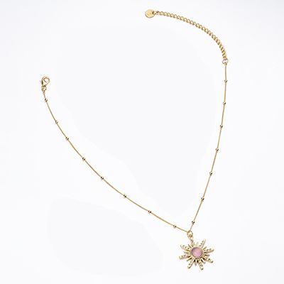 Barbieri Collana Metallo Dorato Sole e Cristalli