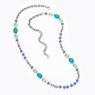 Barbieri Collana Metallo Cristalli Multicolor