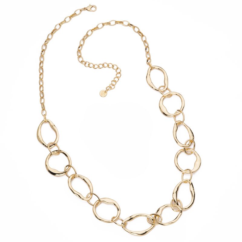 Barbieri Collana Lunga Anelli Metallo Gold