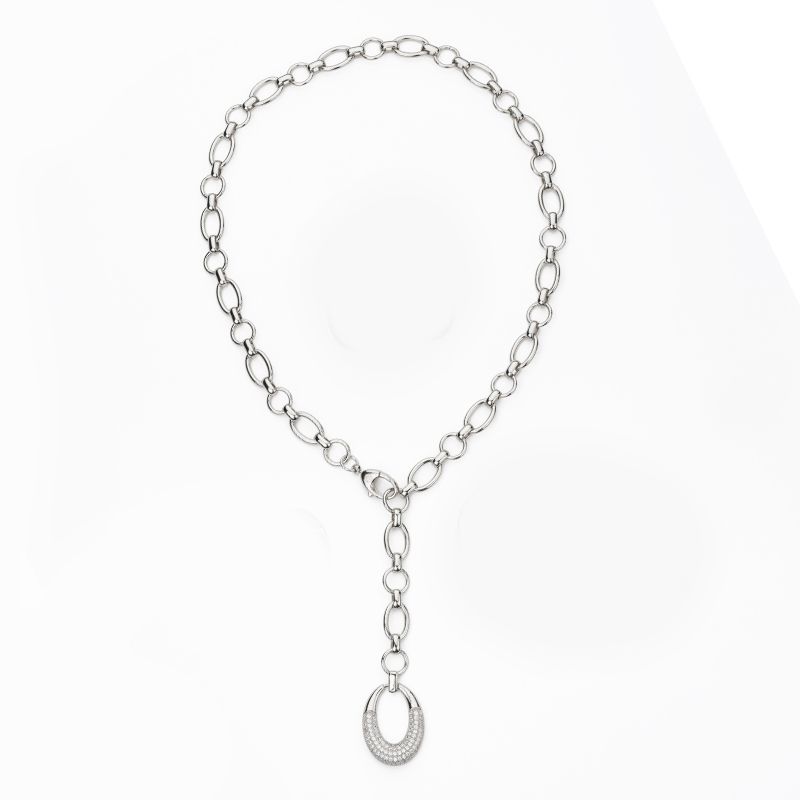 Barbieri Collana Metallo Ovale Zirconato