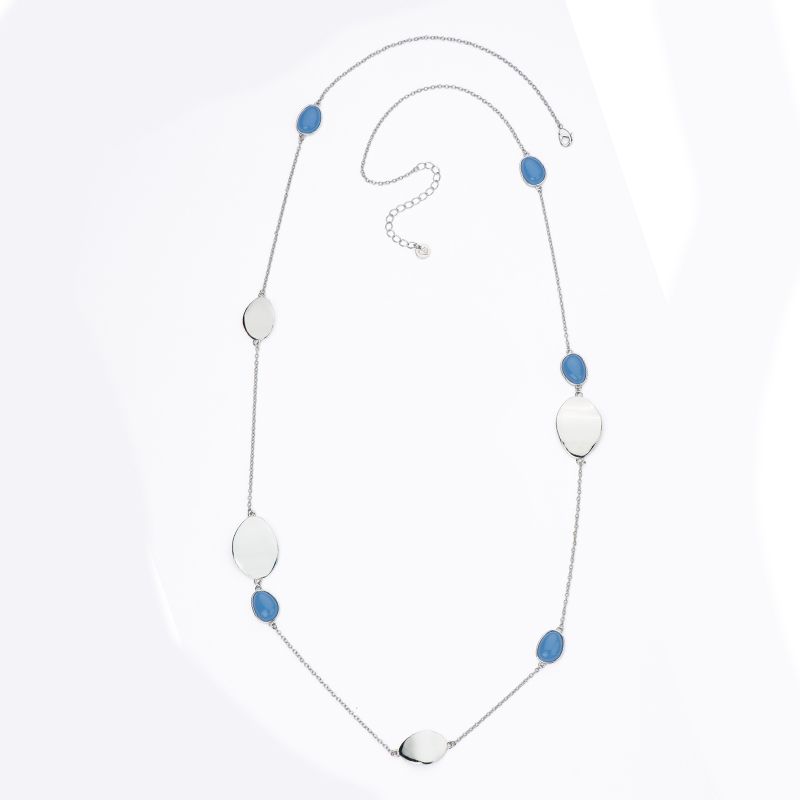 Barbieri Collana Metallo Cabochon Blu
