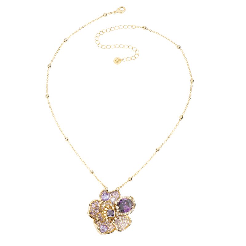 Barbieri Collana Metallo Dorato Cristalli Multicolor