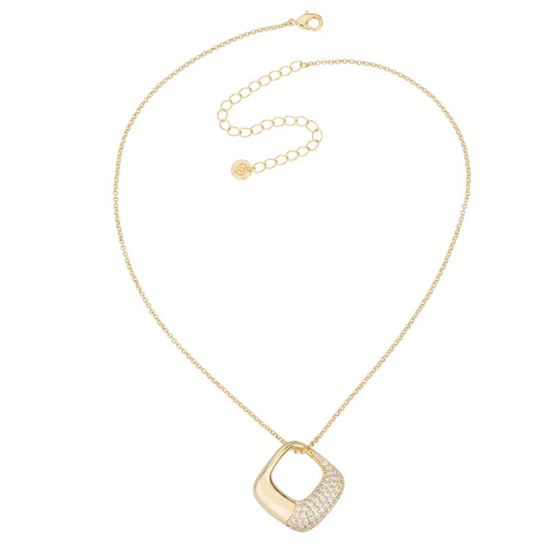 Barbieri Collana Metallo Dorato Rombo Zirconato