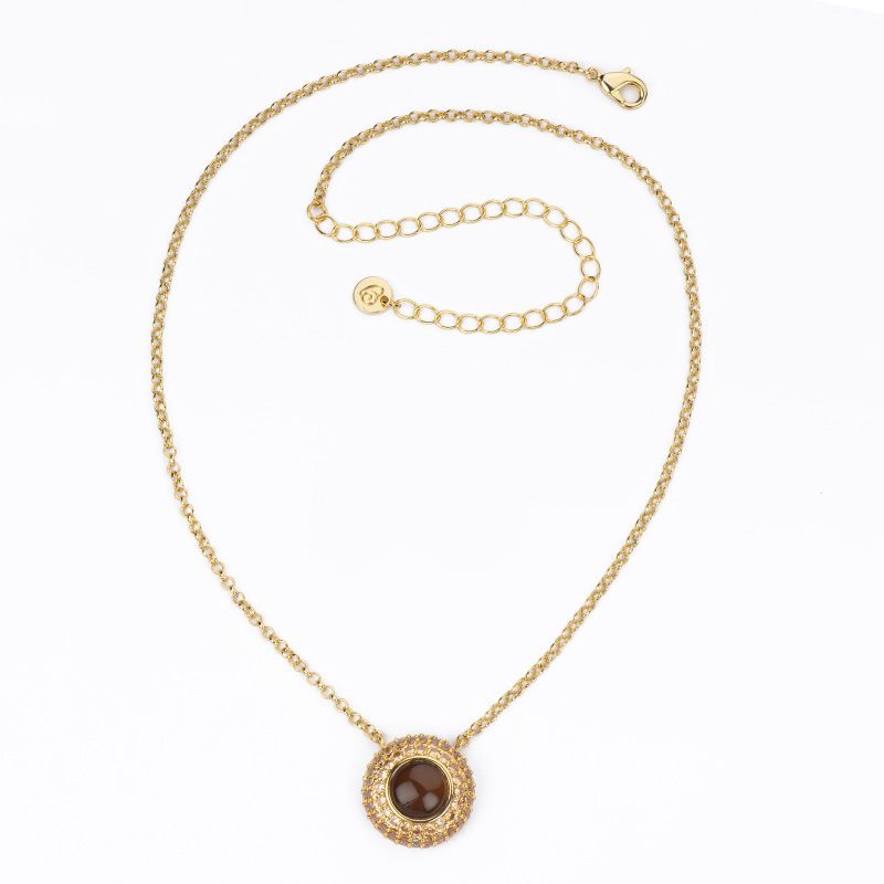 Barbieri Collana Metallo Dorato Cristallo e Zirconi