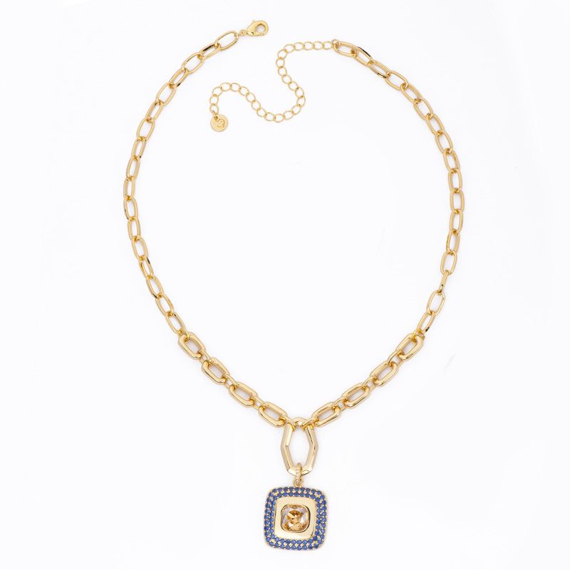 Barbieri Collana Metallo Dorato Cristallo e Zirconi