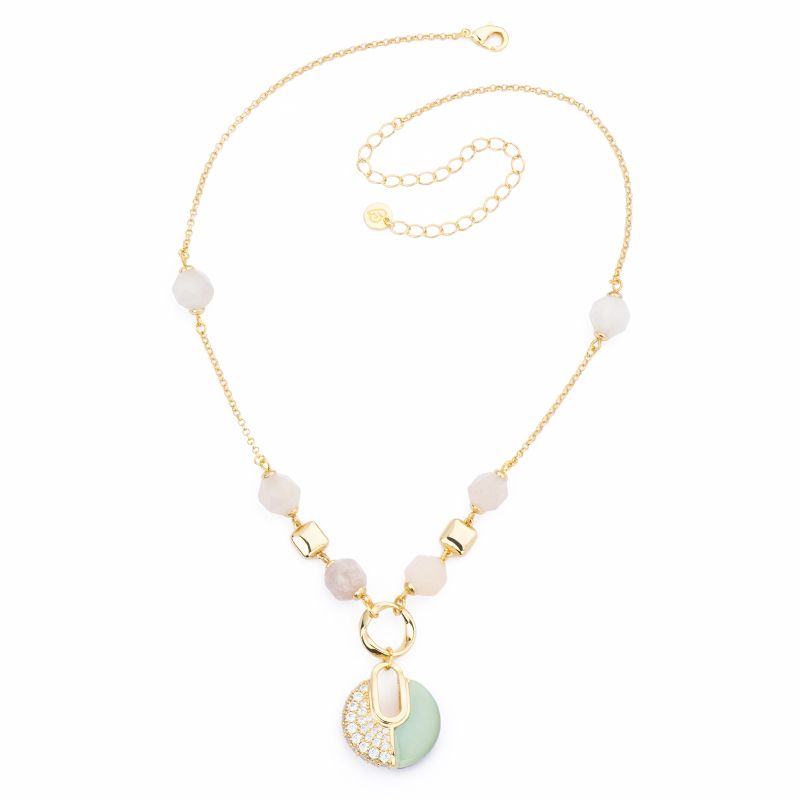 Barbieri Collana Metallo Gold Pietre e Zirconi