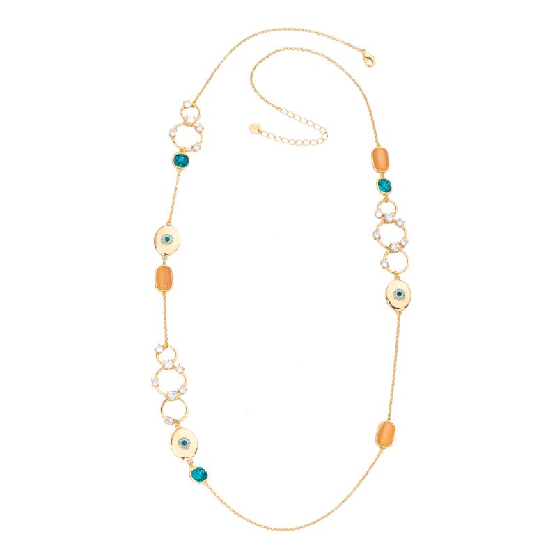 Barbieri Collana Metallo Gold Pietre e Cristalli