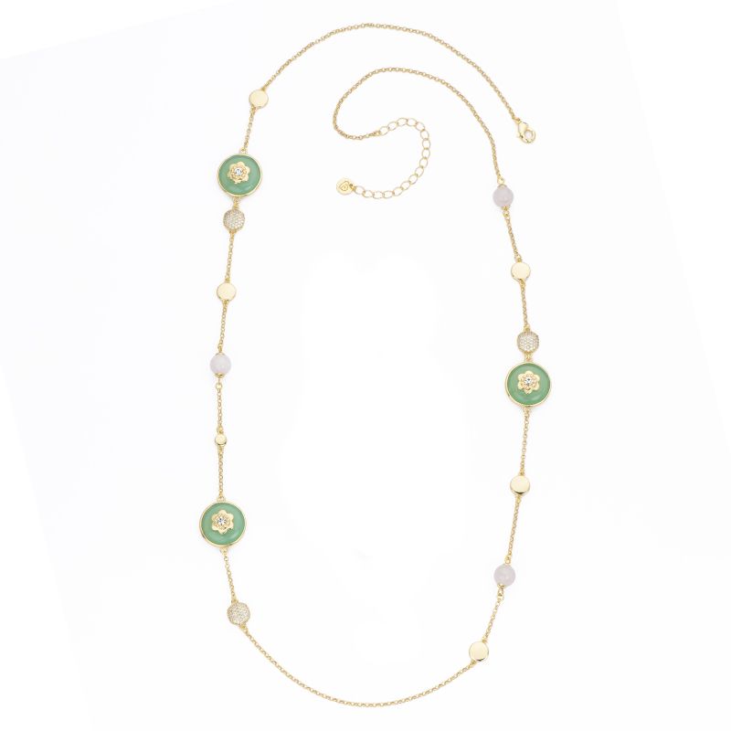 Barbieri Collana Metallo Gold Pietre e Cristalli