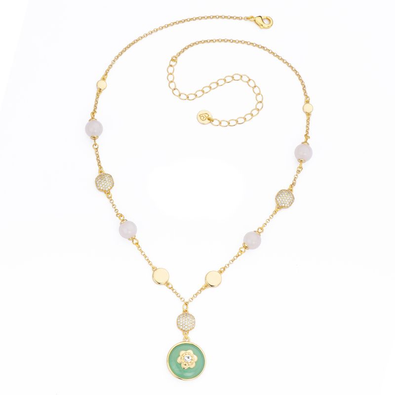 Barbieri Collana Metallo Gold Pietre e Cristalli