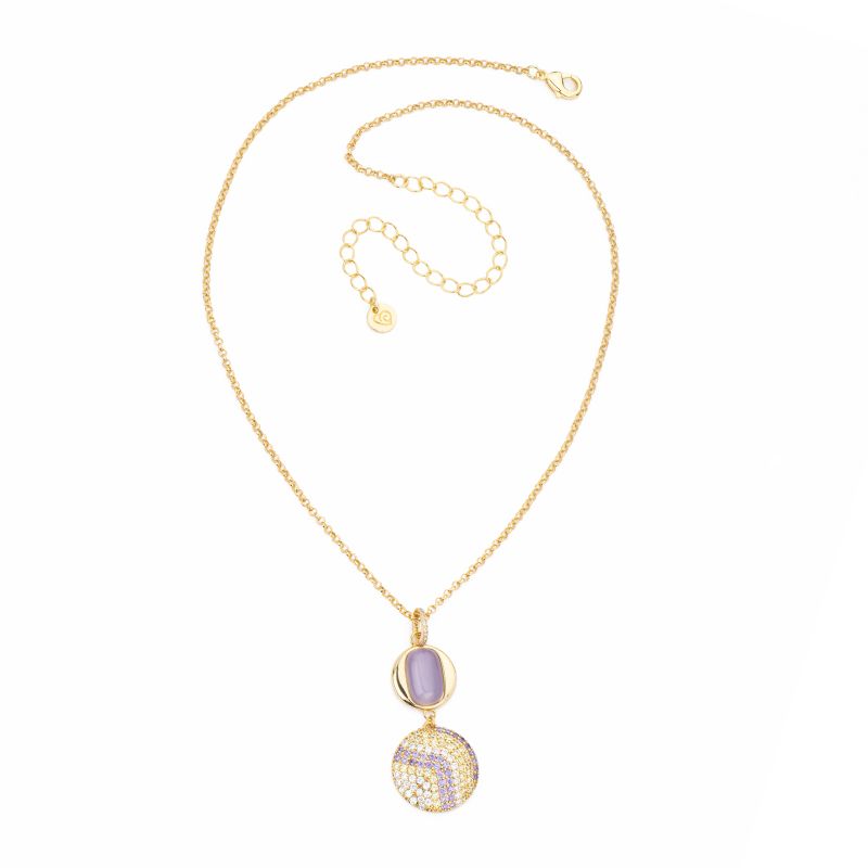 Barbieri Collana Metallo Gold Pietre e Zirconi