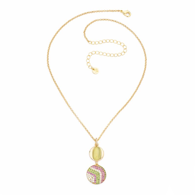 Barbieri Collana Metallo Gold Pietre e Zirconi