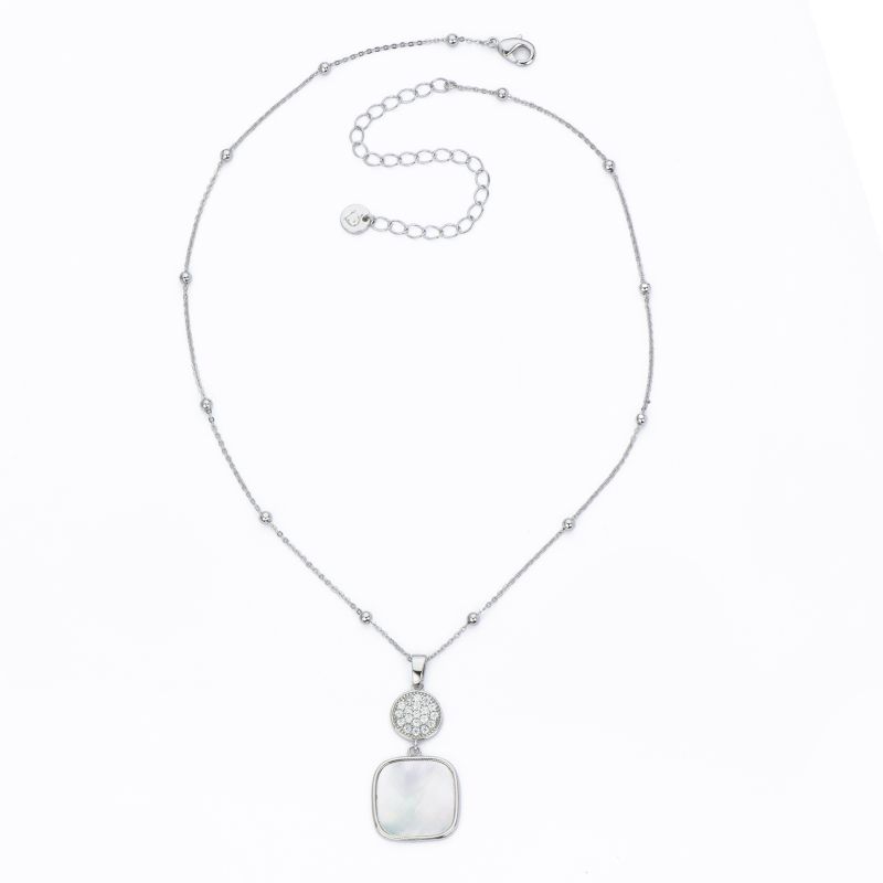 Barbieri Collana Metallo Madreperla e Zirconi