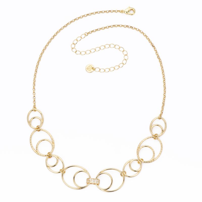 Barbieri Collana Metallo Gold Elementi e Zirconi