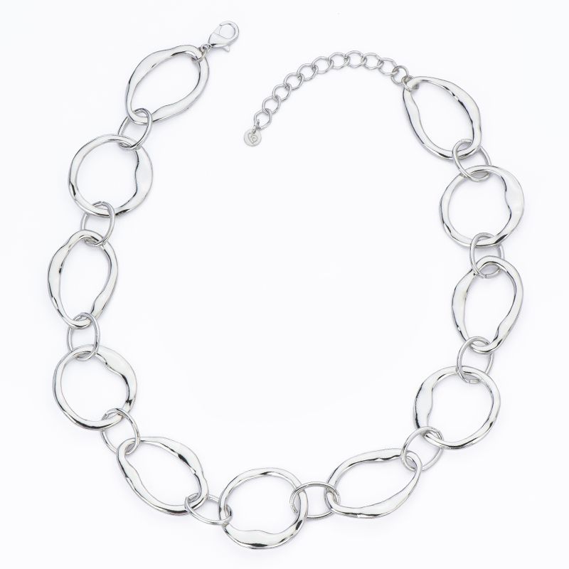 Barbieri Collana Metallo Anelli Asimmetrici