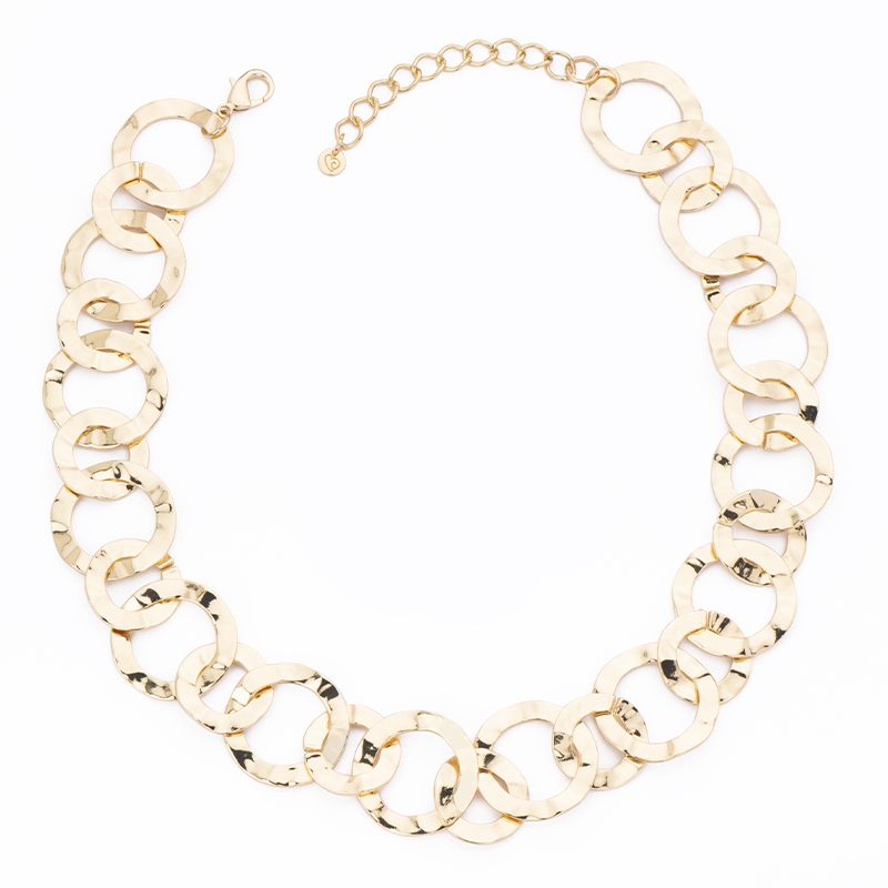 Barbieri Collana Metallo Gold Anelli Martellati