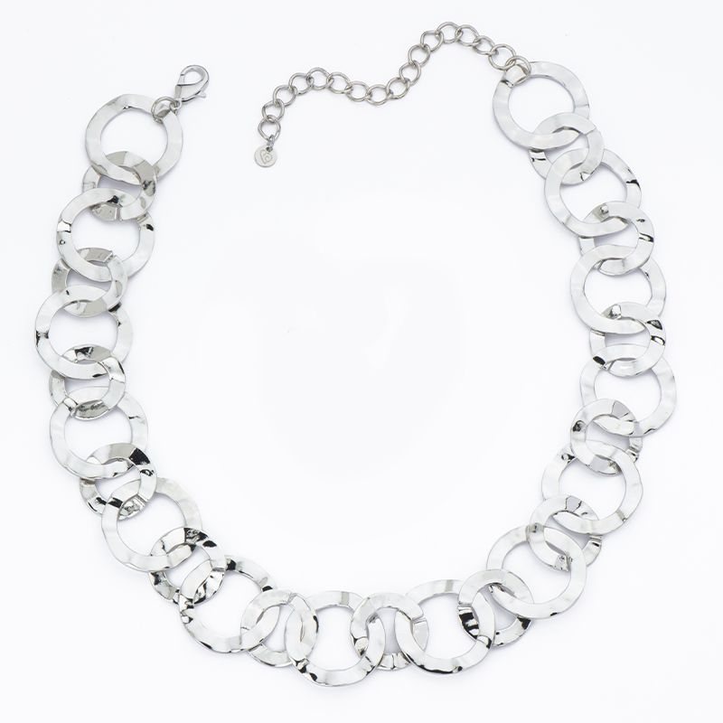 Barbieri Collana Metallo Anelli Martellati