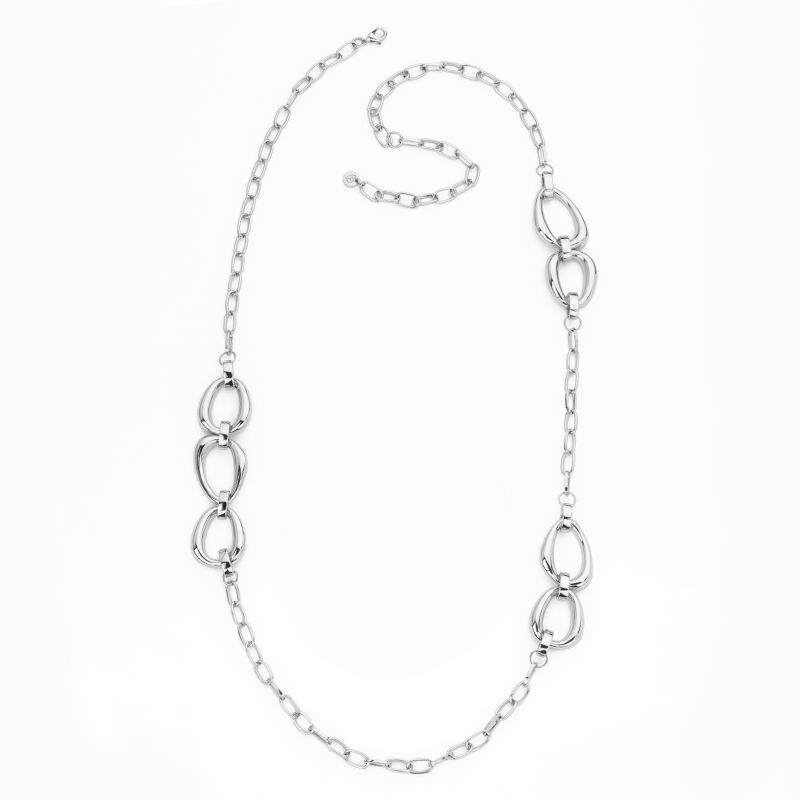 Barbieri Collana Lunga Metallo Ovali Bombati