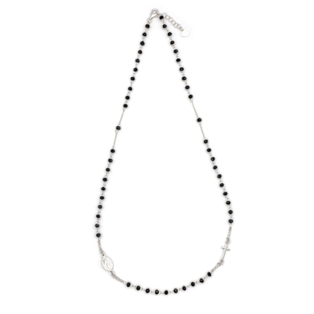 Io & Te Collana Rosario Argento Rodiato