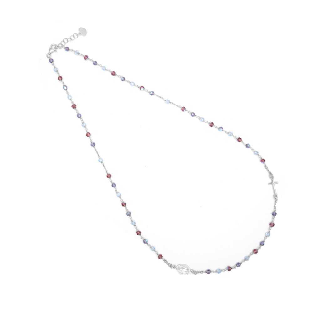 Io & Te Collana Rosario Argento Rodiato