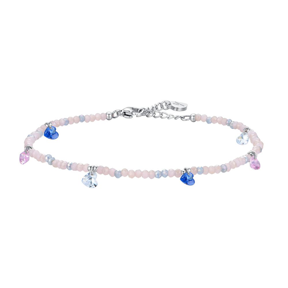 Luca Barra Cavigliera Acciaio Pietre Rosa Cuori Multicolor