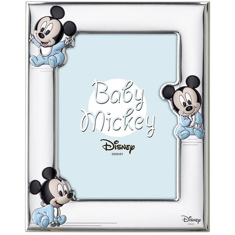 Disney Cornice Bimbo Laminato Argento e Legno 09X13