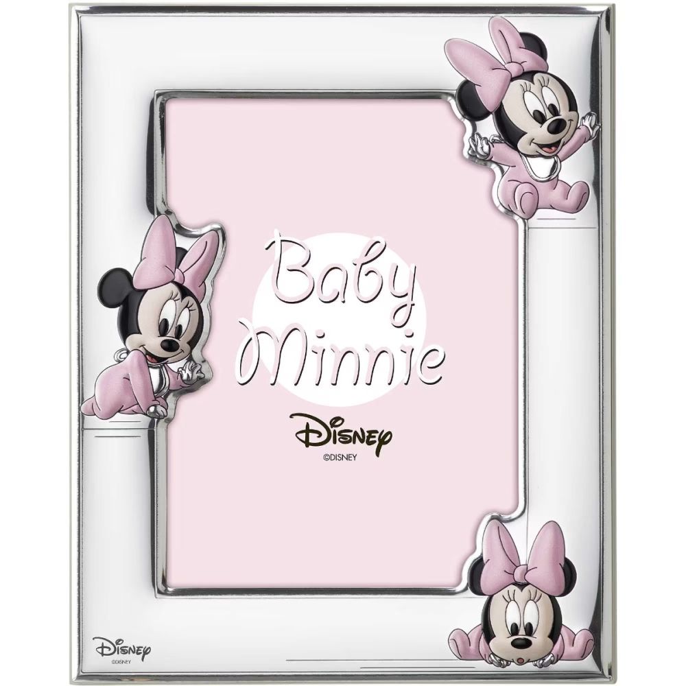 Disney Cornice Topolina Laminato Argento e Legno 09X13