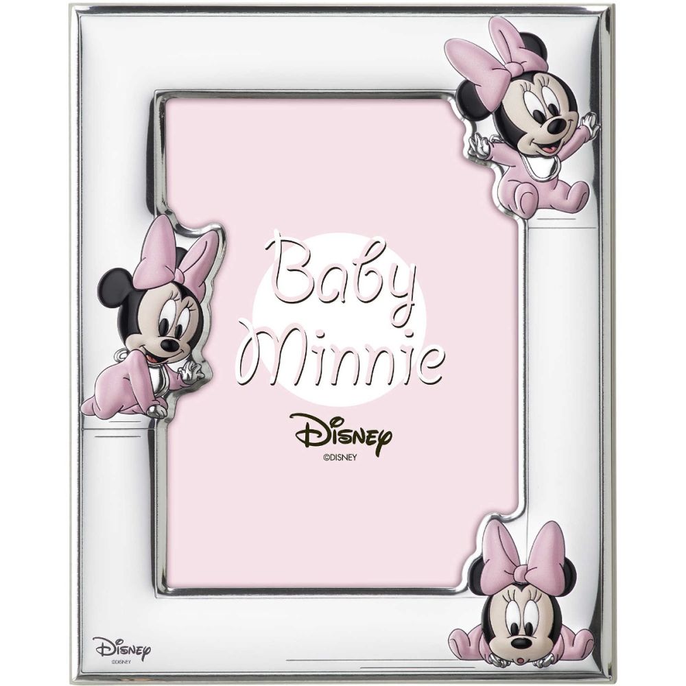 Disney Cornice Baby Topolina Laminato Argento e Legno 13X18