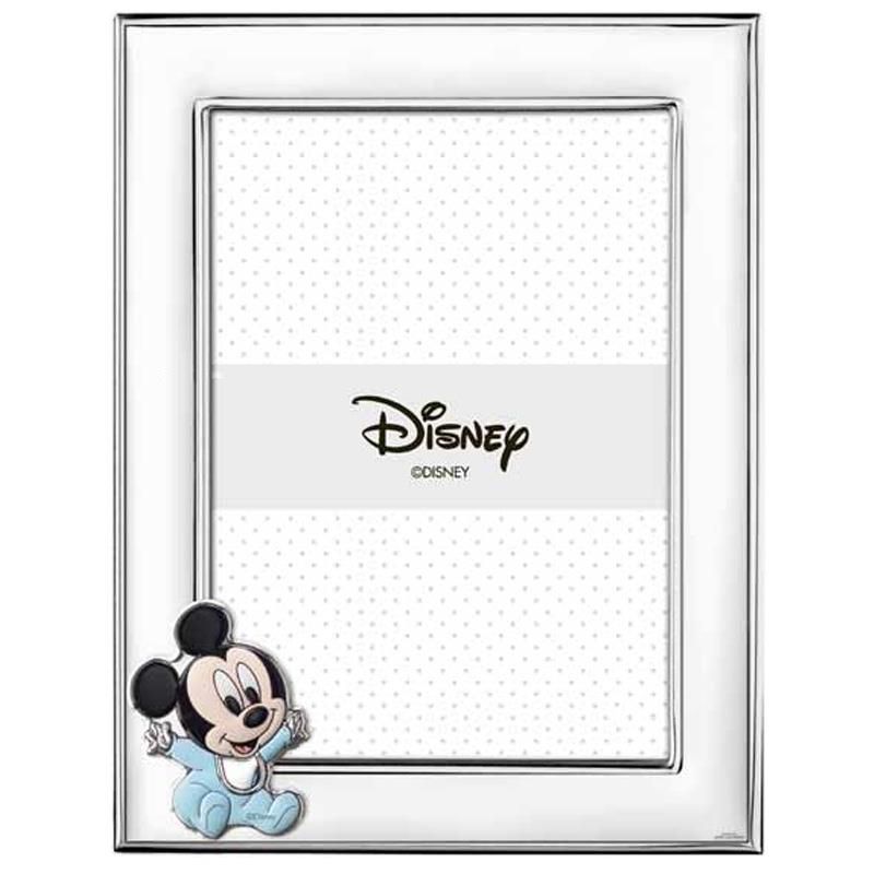 Disney Cornice Mickey Laminato Argento e Legno 13X18