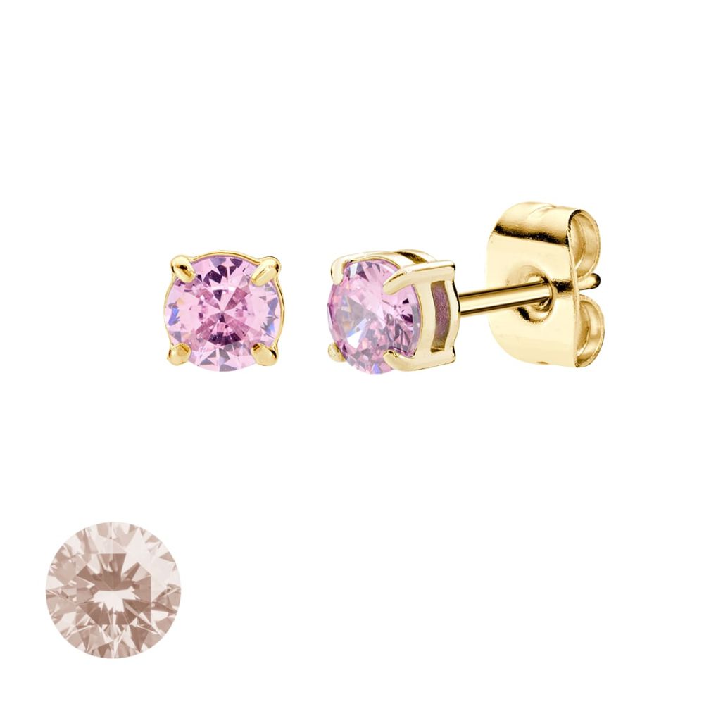 Doodle Orecchini Acciaio Dorato Punto Luce 4 mm