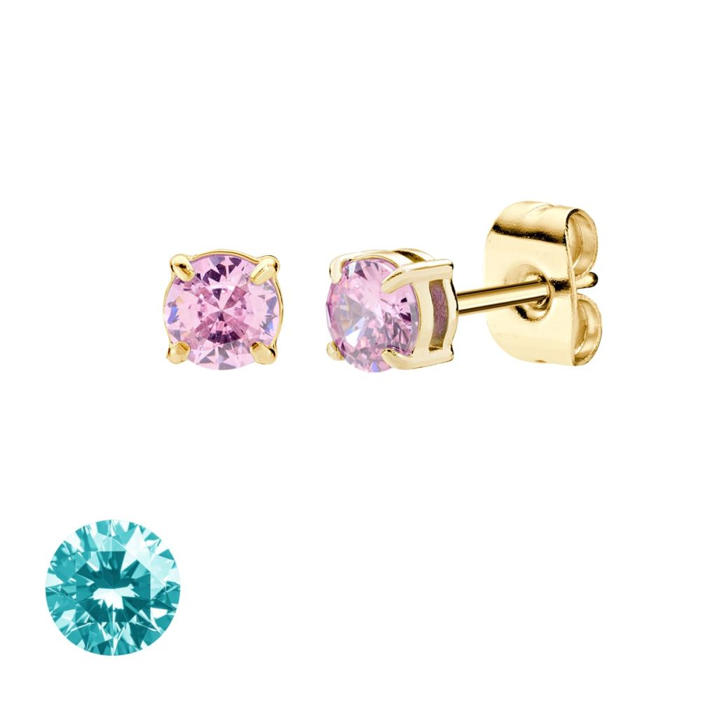 Doodle Orecchini Acciaio Dorato Punto Luce 4 mm