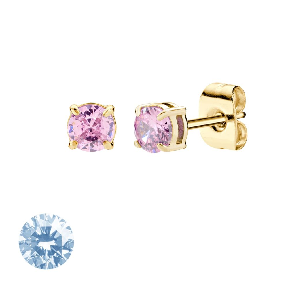 Doodle Orecchini Acciaio Dorato Punto Luce 4 mm