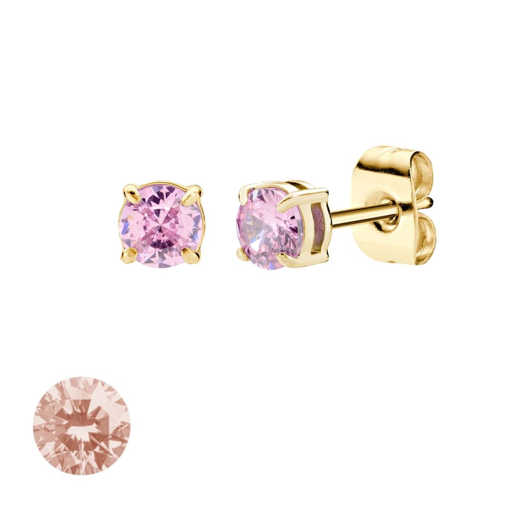 Doodle Orecchini Acciaio Dorato Punto Luce 4 mm