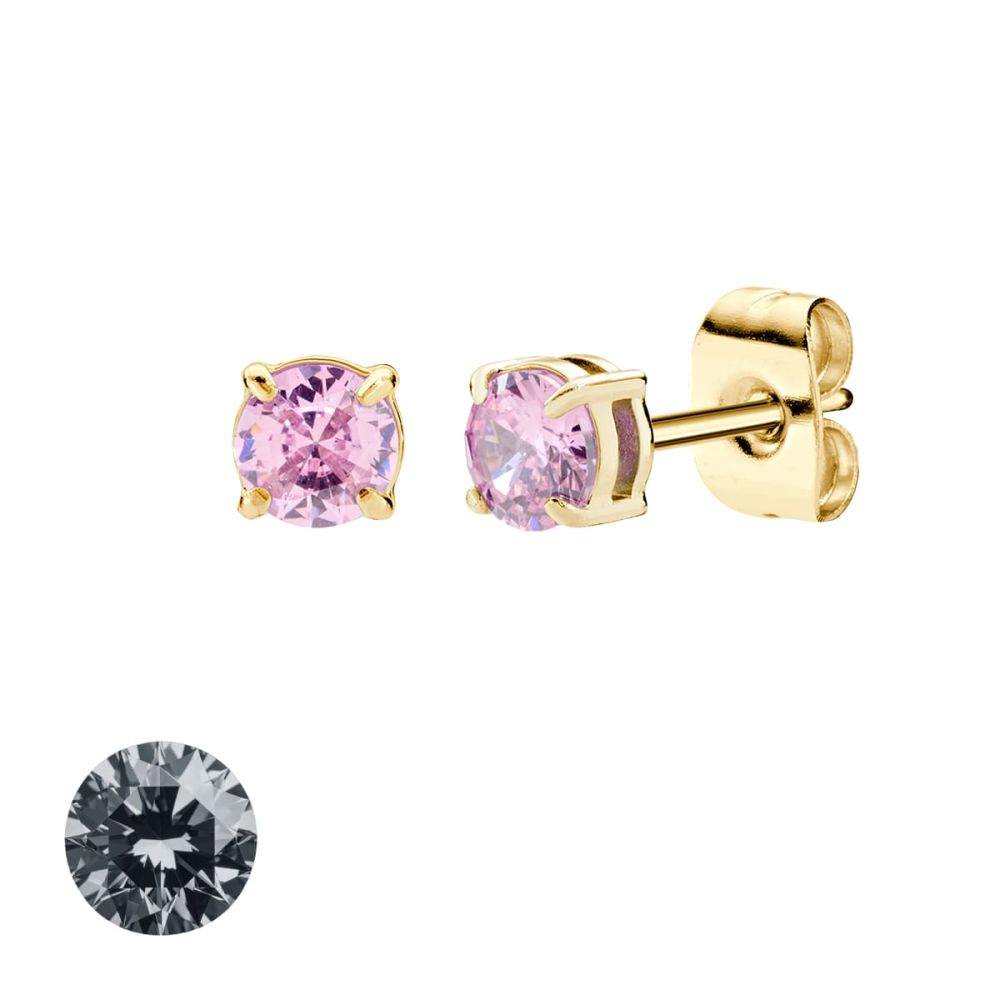 Doodle Orecchini Acciaio Dorato Punto Luce 4 mm