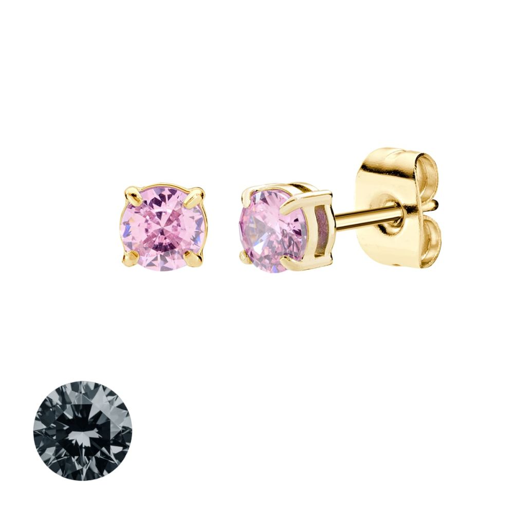 Doodle Orecchini Acciaio Dorato Punto Luce 4 mm