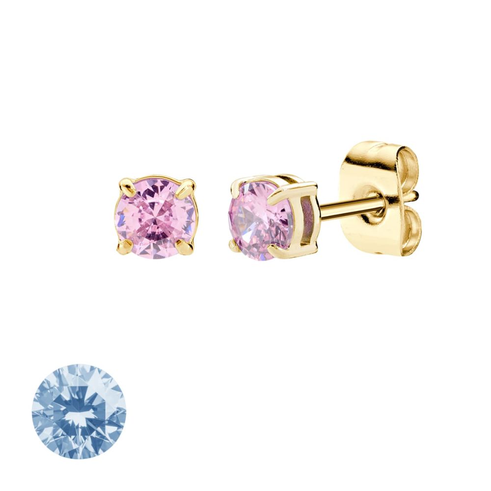 Doodle Orecchini Acciaio Dorato Punto Luce 4 mm