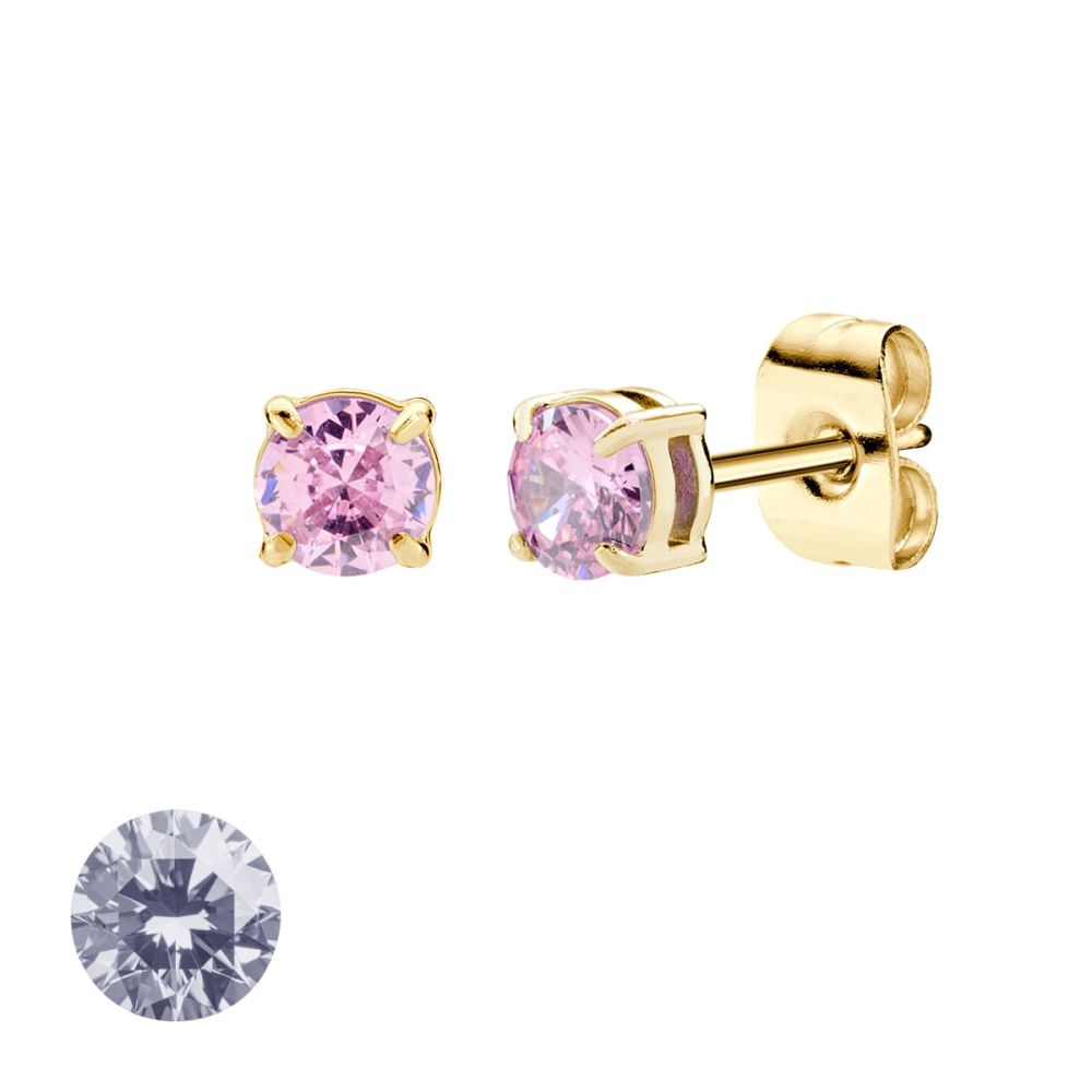 Doodle Orecchini Acciaio Dorato Punto Luce 4 mm