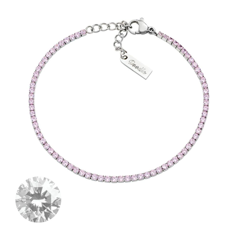 Doodle Bracciale Tennis Acciaio ZIrconi 2 mm 