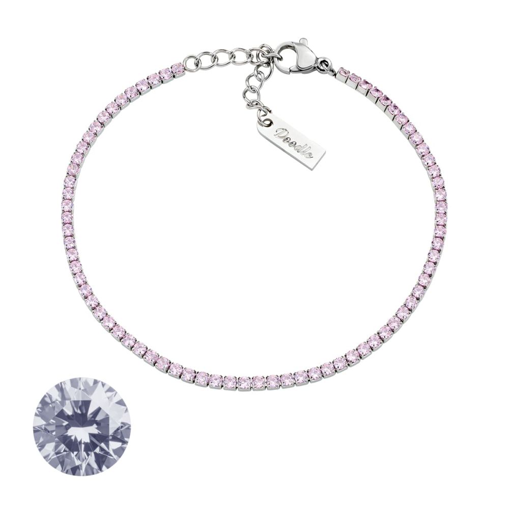 Doodle Bracciale Tennis Acciaio ZIrconi 2 mm 