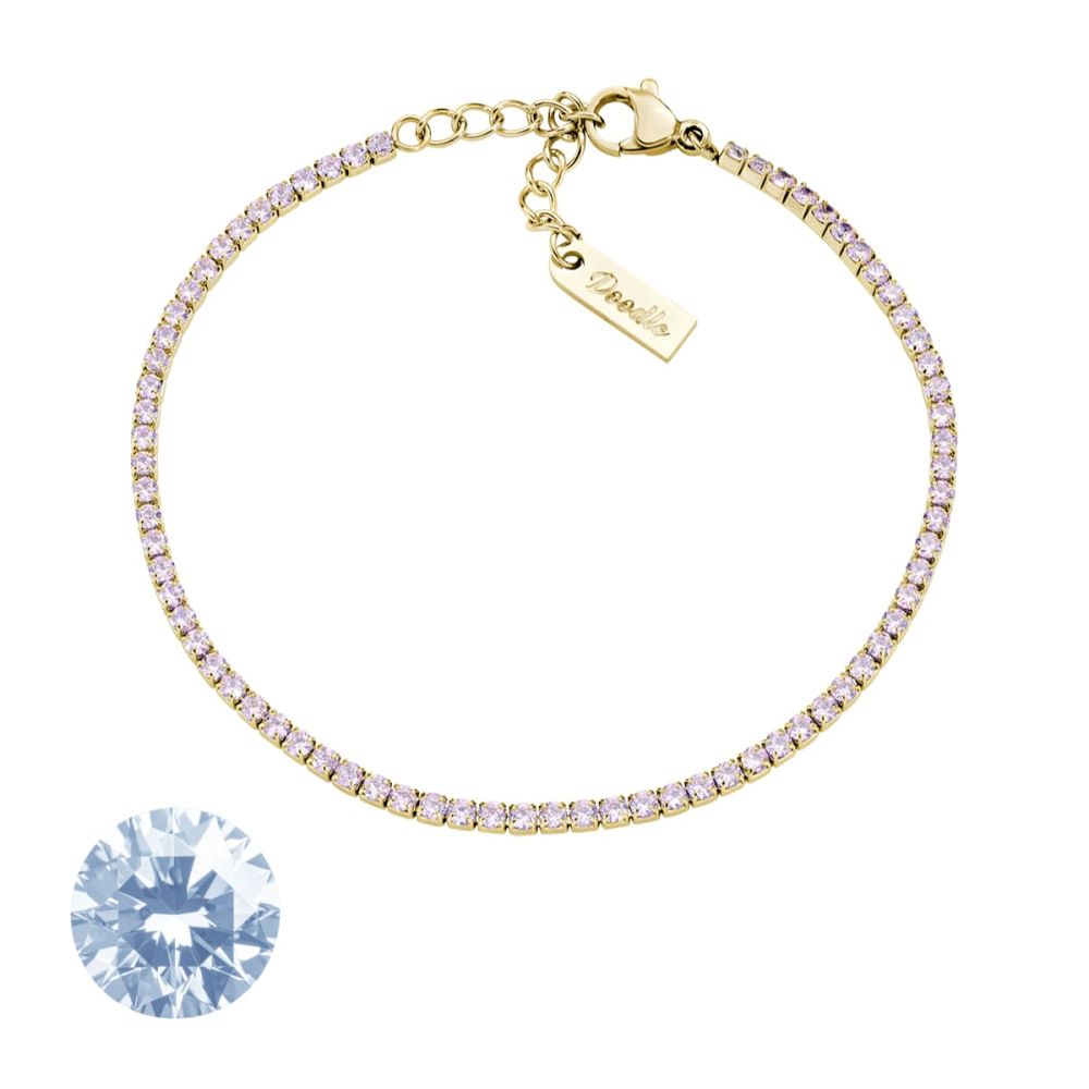 Doodle Bracciale Tennis Acciaio Dorato ZIrconi 2 mm 