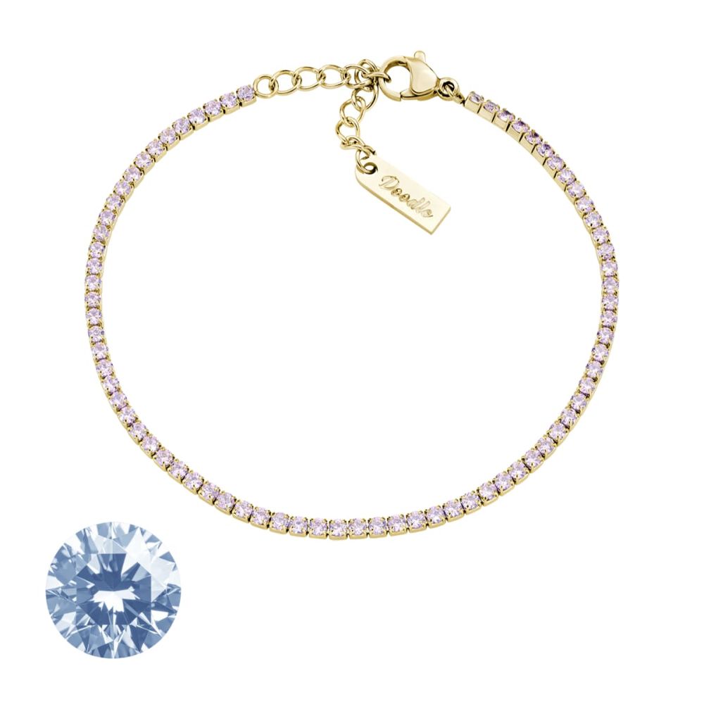Doodle Bracciale Tennis Acciaio Dorato ZIrconi 2 mm 