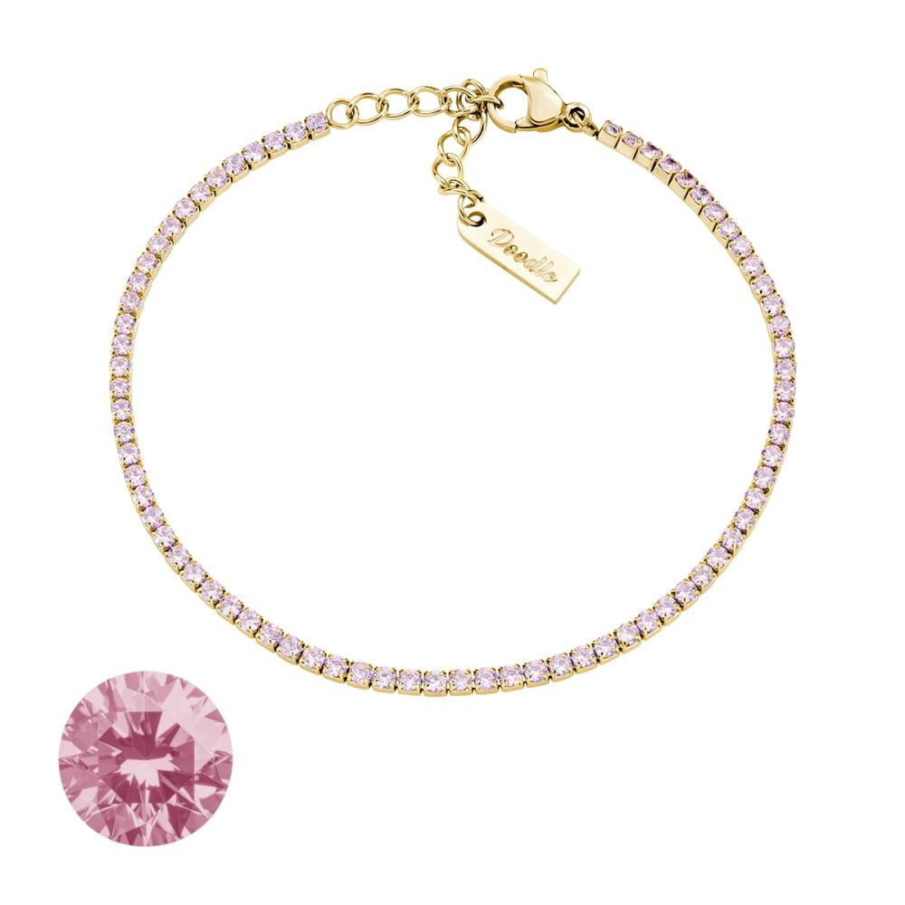Doodle Bracciale Tennis Acciaio Dorato ZIrconi 2 mm 