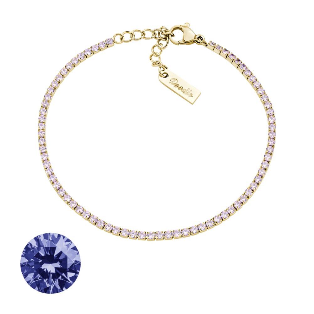 Doodle Bracciale Tennis Acciaio Dorato ZIrconi 2 mm 