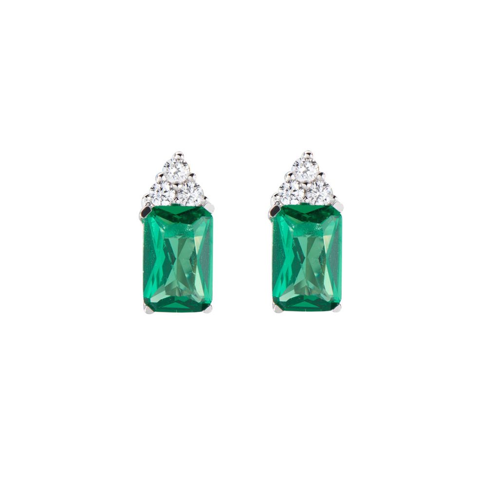 Amen Orecchini Argento Zircone Verde e Zirconi