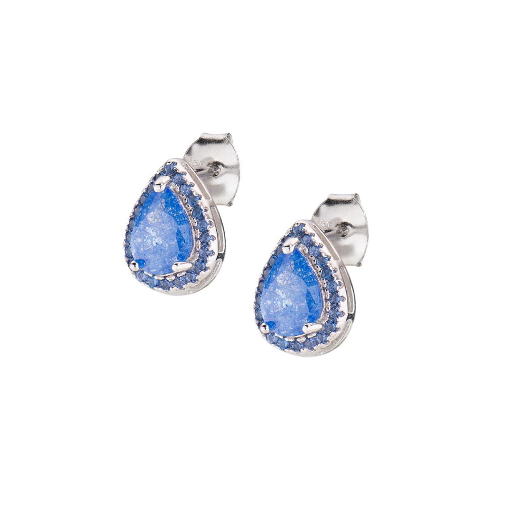 Amen Orecchini Argento Goccia Blu