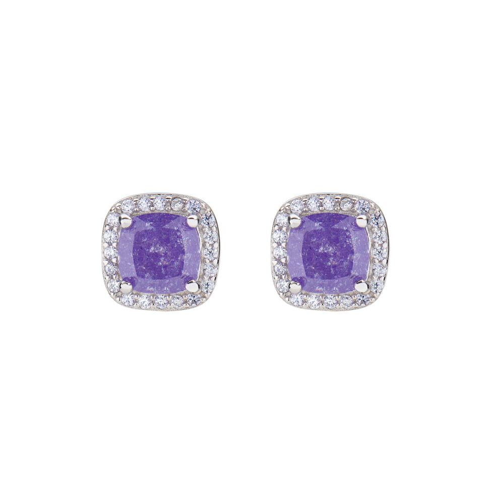 Amen Orecchini Argento Rodiato Stone Viola