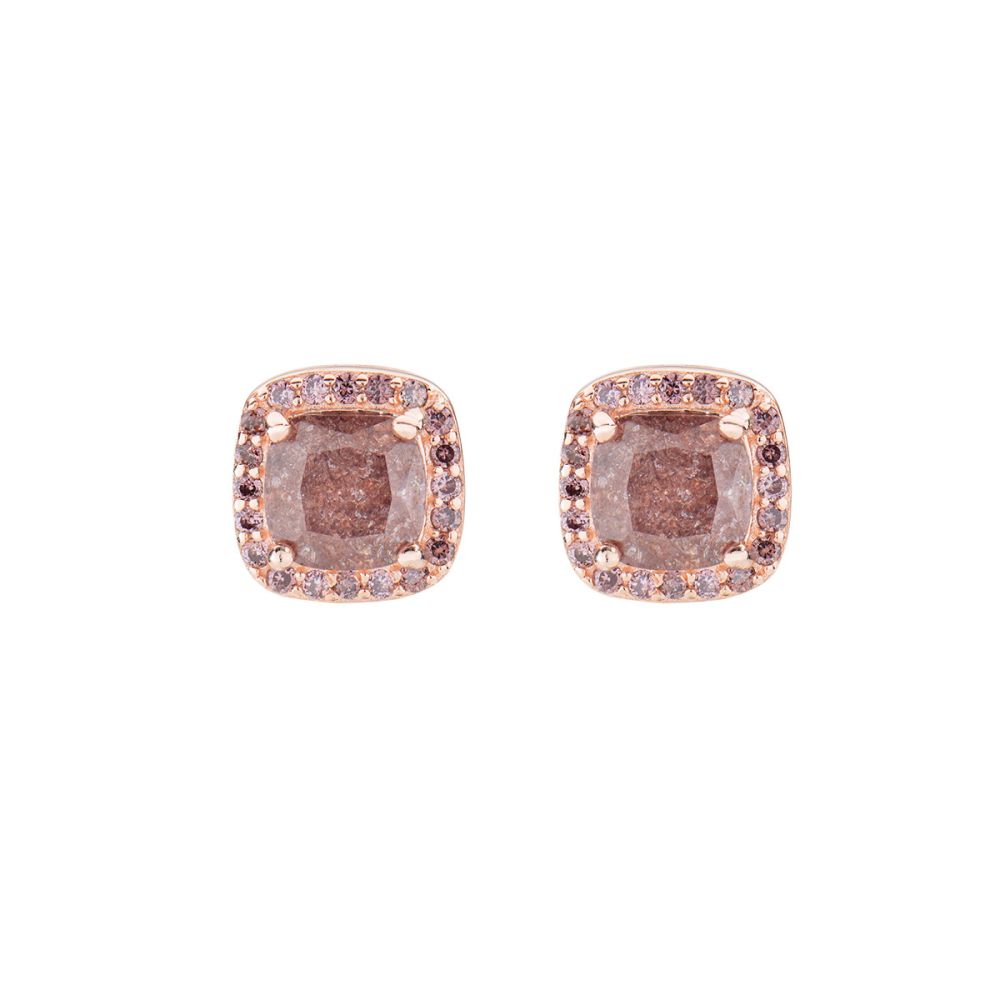 Amen Orecchini Argento Rosè Stone Marrone