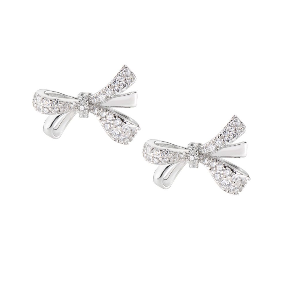Amen Orecchini Lobo Argento Fiocco Zirconato