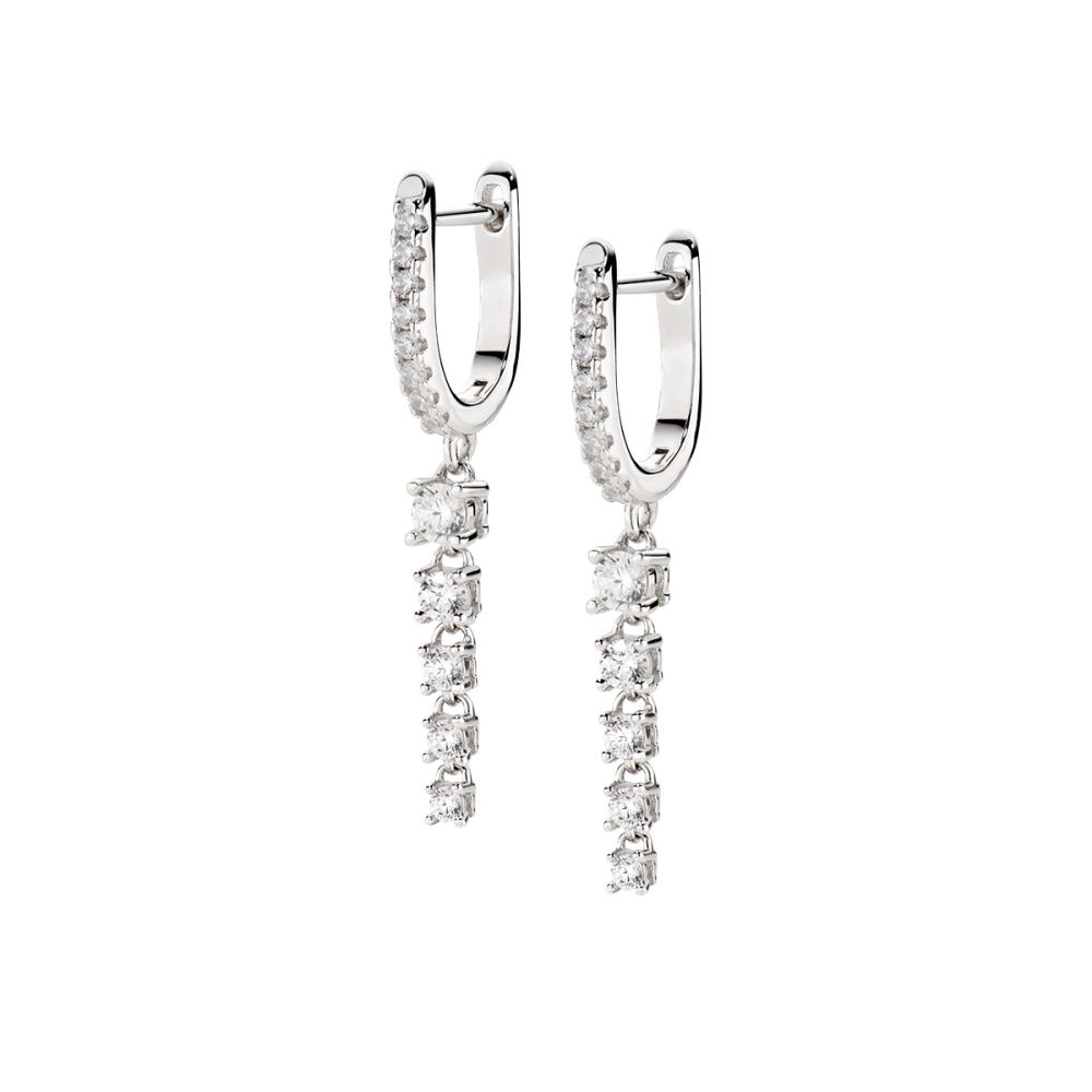 Amen Orecchini Argento Cristalli Bianchi