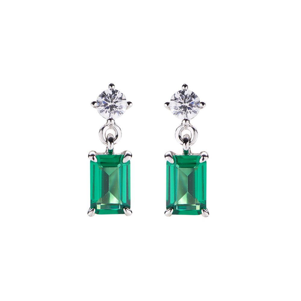 Amen Orecchini Argento Cristallo Verde e Zircone