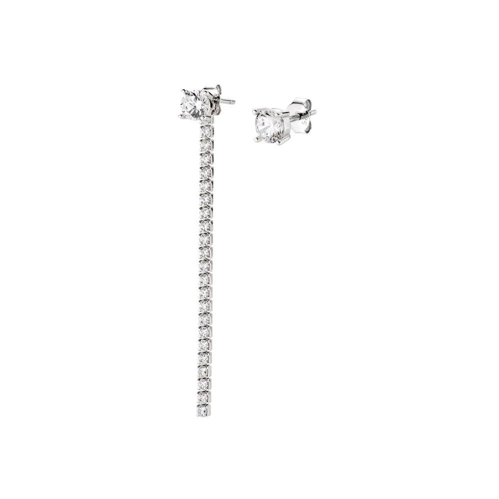 Amen Orecchini Tennis Argento Zirconi Bianchi